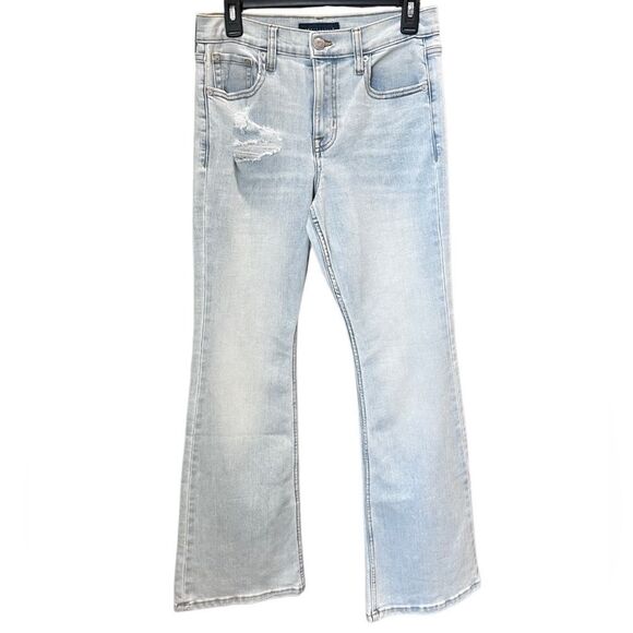 Aeropostale high rise flare Distressed Women's Jeans Size 8 - Picture 2 of 16